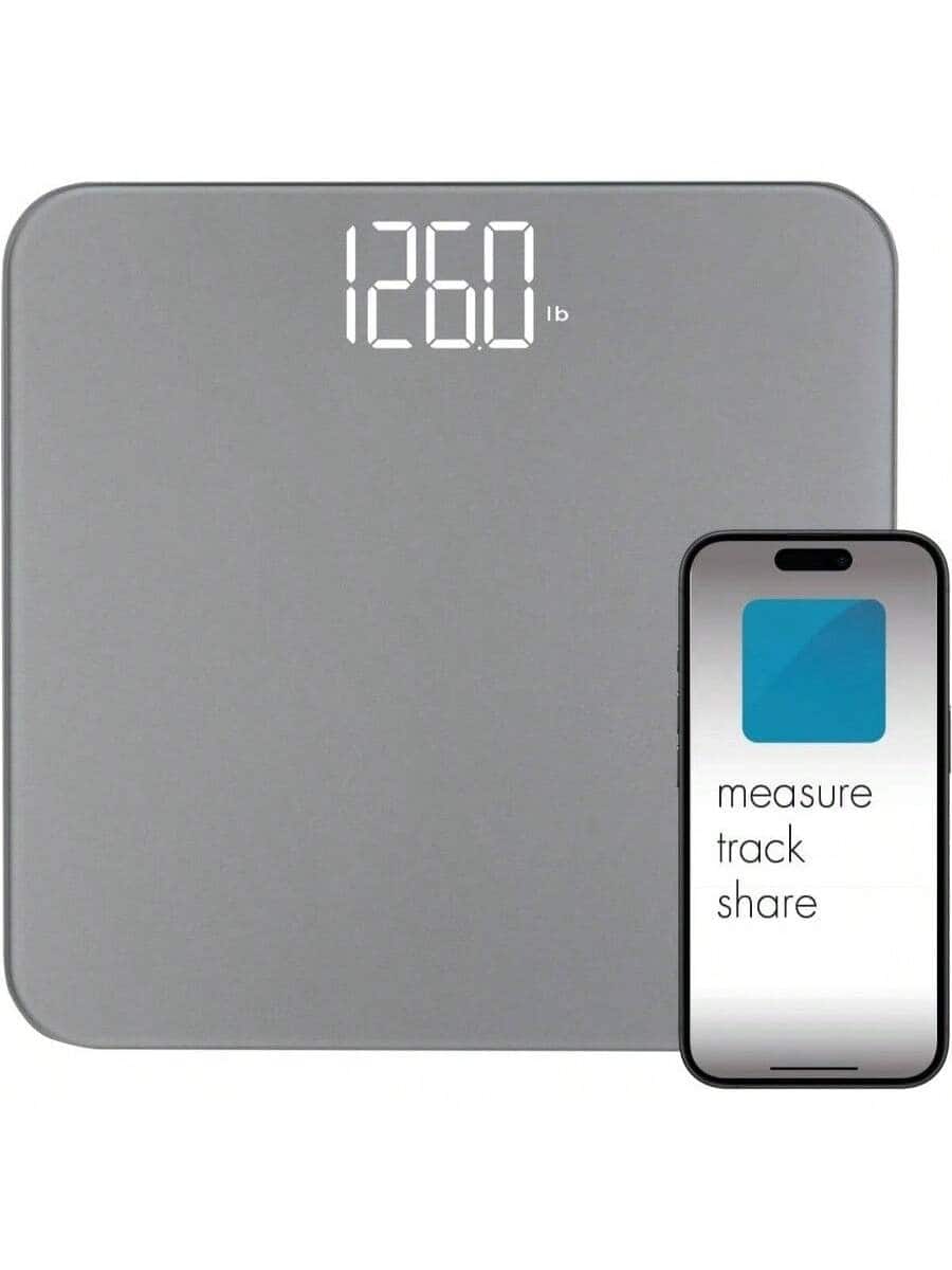 Stamp n Camp - Digital scale tempered glass platform, smartphone app for weight management, Advanced Technology, Durable Construction - Black
