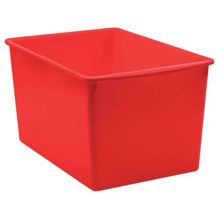 Front. Teacher Created Resources - Teacher Created Resources Red Plastic Multi-Purpose Bin.