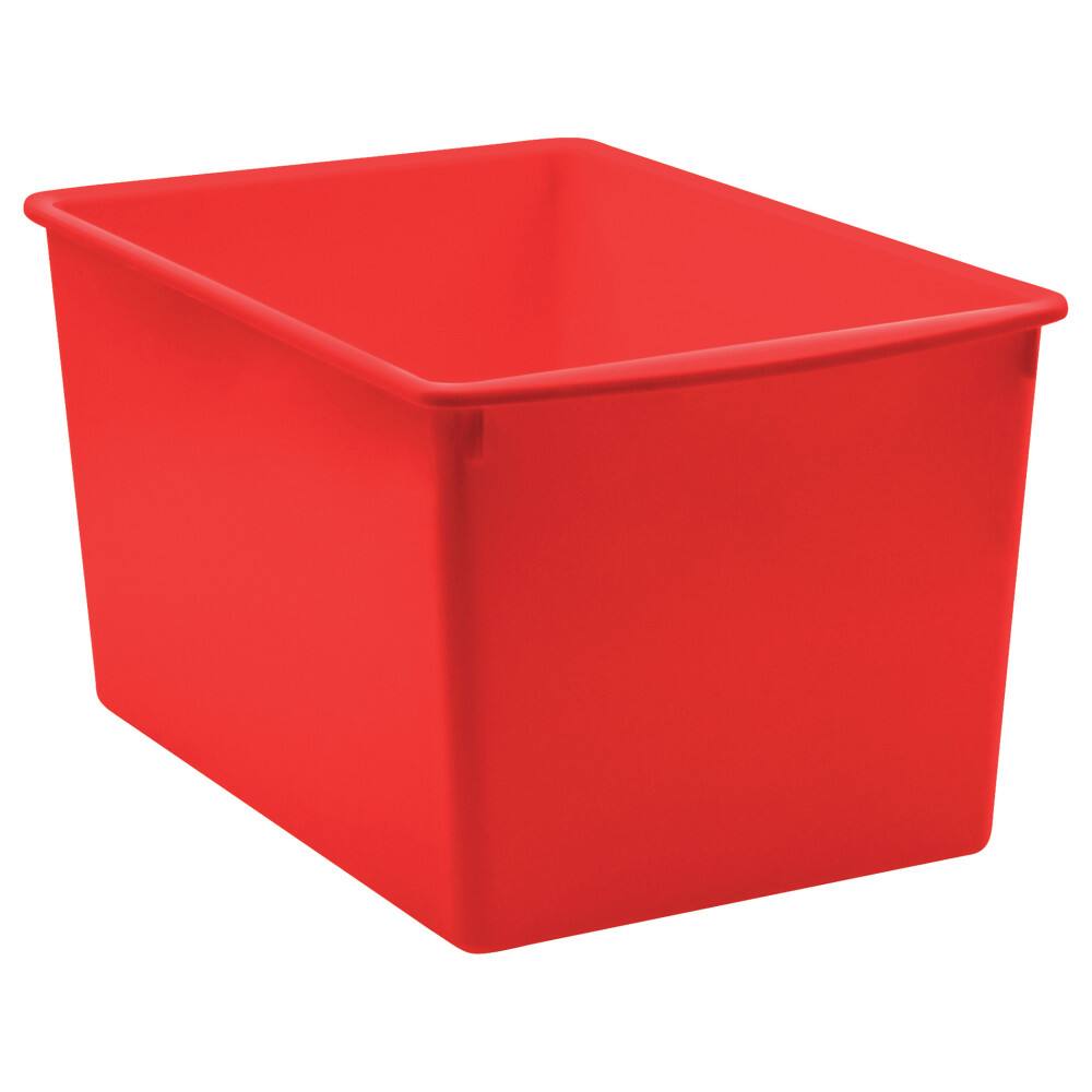 Front. Teacher Created Resources - Teacher Created Resources Red Plastic Multi-Purpose Bin.