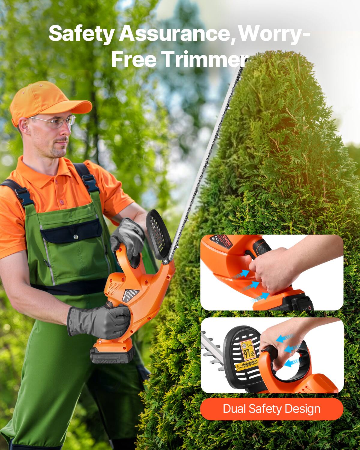 Safety Assurance, Worry-Free Trimmer

Dual Safety Design