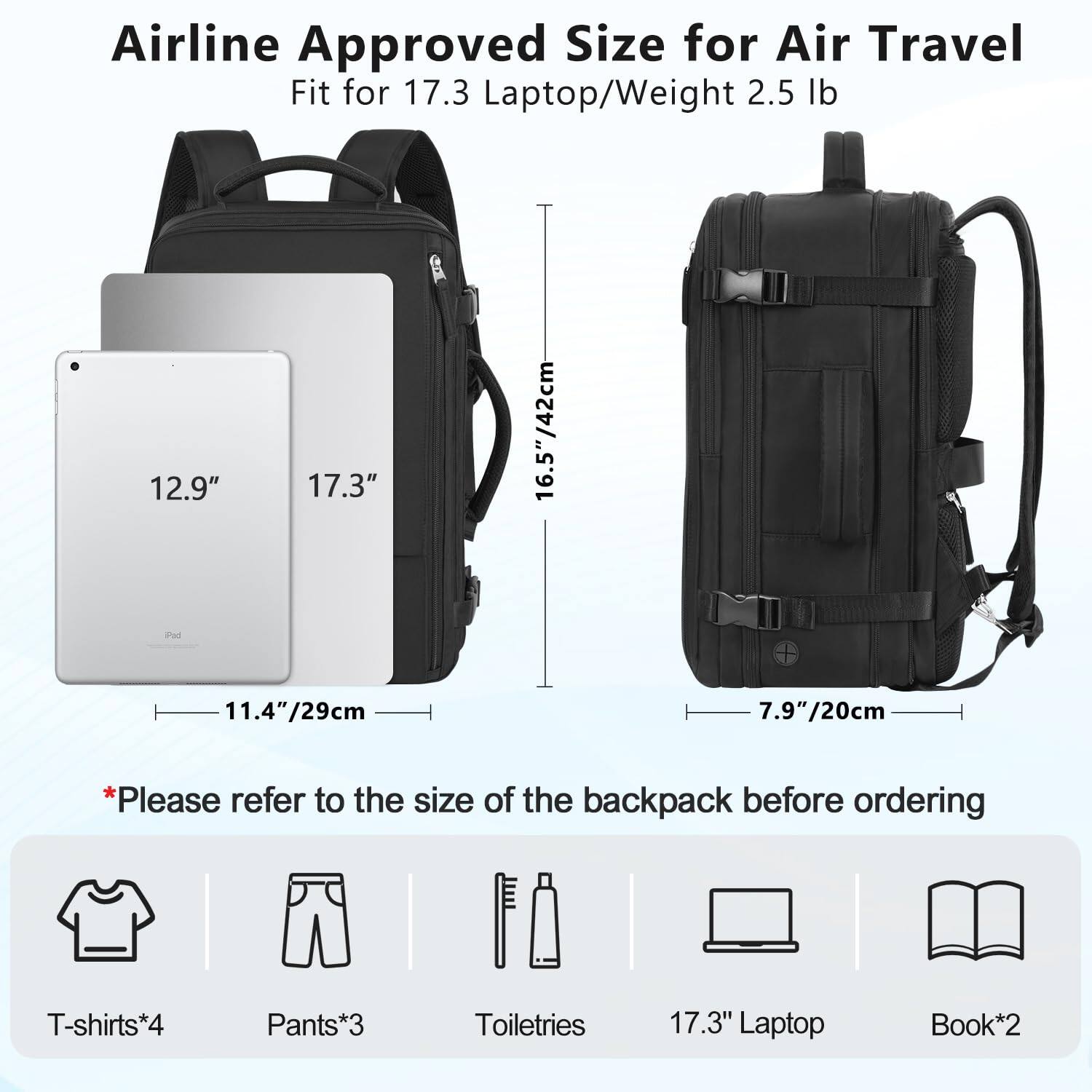 Left. Live At Space - Travel Backpack for Women  Large Carry On Waterproof Personal Item laptop backpack 17 3 inch College Bag Casual Daypack - Beige.