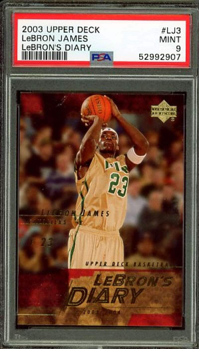 LeBron James Rookie Card 2003 04 Upper Deck Diary #LJ3 PSA 9