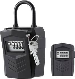 Fitnate - XL Large Capacity Key Lock Box for Keys, Home, Apartment, Office - Black