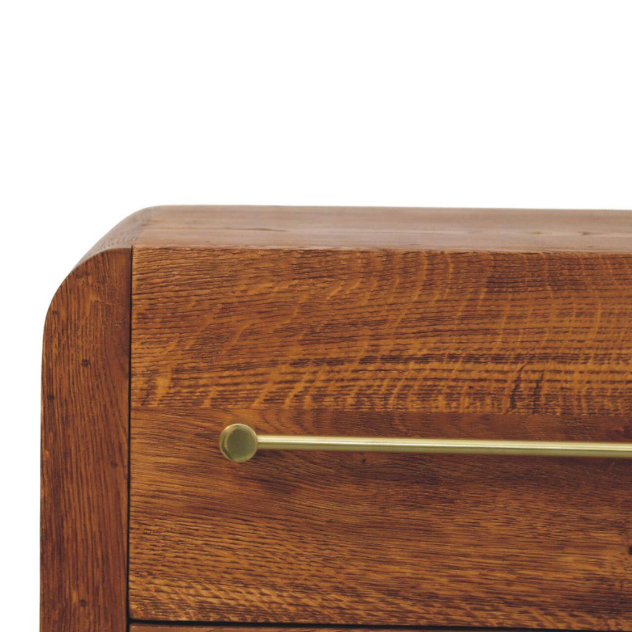 Back. Artisan Furniture - Aurelio Twin Drawer Bedside - Brown.