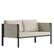 Front. Alamont Home - Lea Indoor/Outdoor Loveseat with Cushions - Modern Steel Framed Chair with Storage Pockets - Light Gray.
