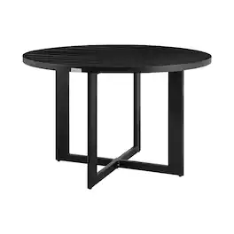 Armen Living - Cayman Outdoor Patio Round Dining Table in Aluminum - Black