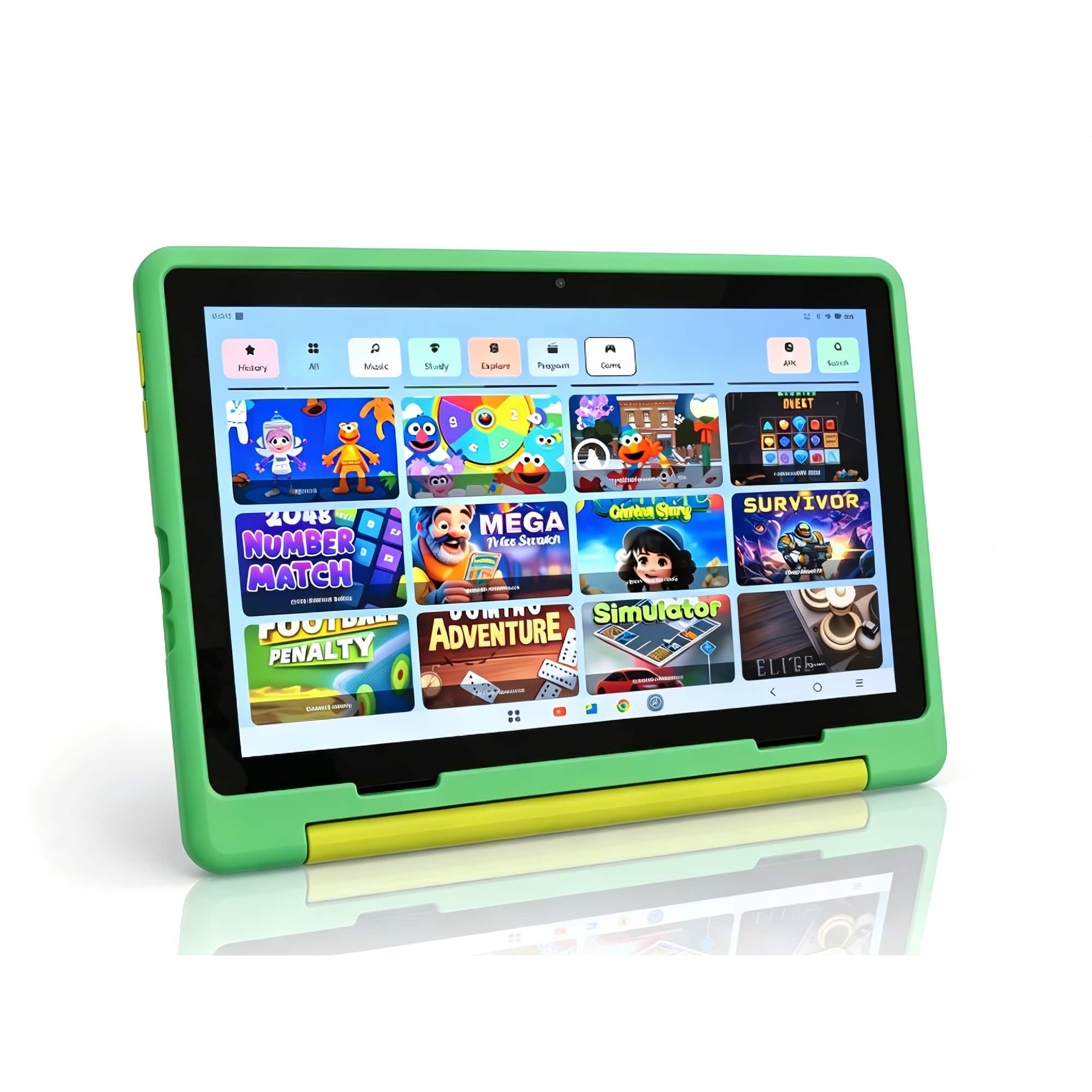 URAO - Kids Tablet 10.1" Android 13 Tablets 8+64GB ROM with Shockproof - Green