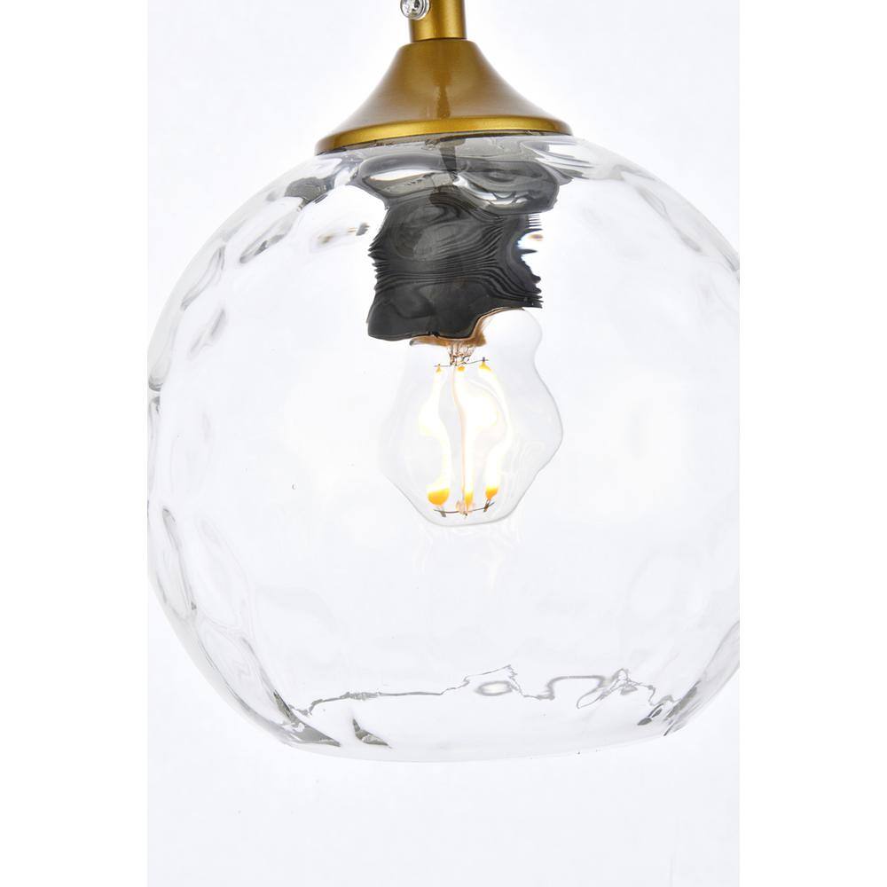 Alt View 3. Living District - Cashel 6 inch brass pendant - Brass And Clear.