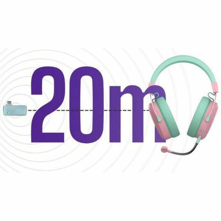 Alt View 4. Cooler Master - Cooler Master CH351 Gaming Headset - Stereo - Mini-phone (3.5mm) - Wired/Wireless - Bluetooth - 65.6 ft - 32 Ohm - 20 Hz - Blue.