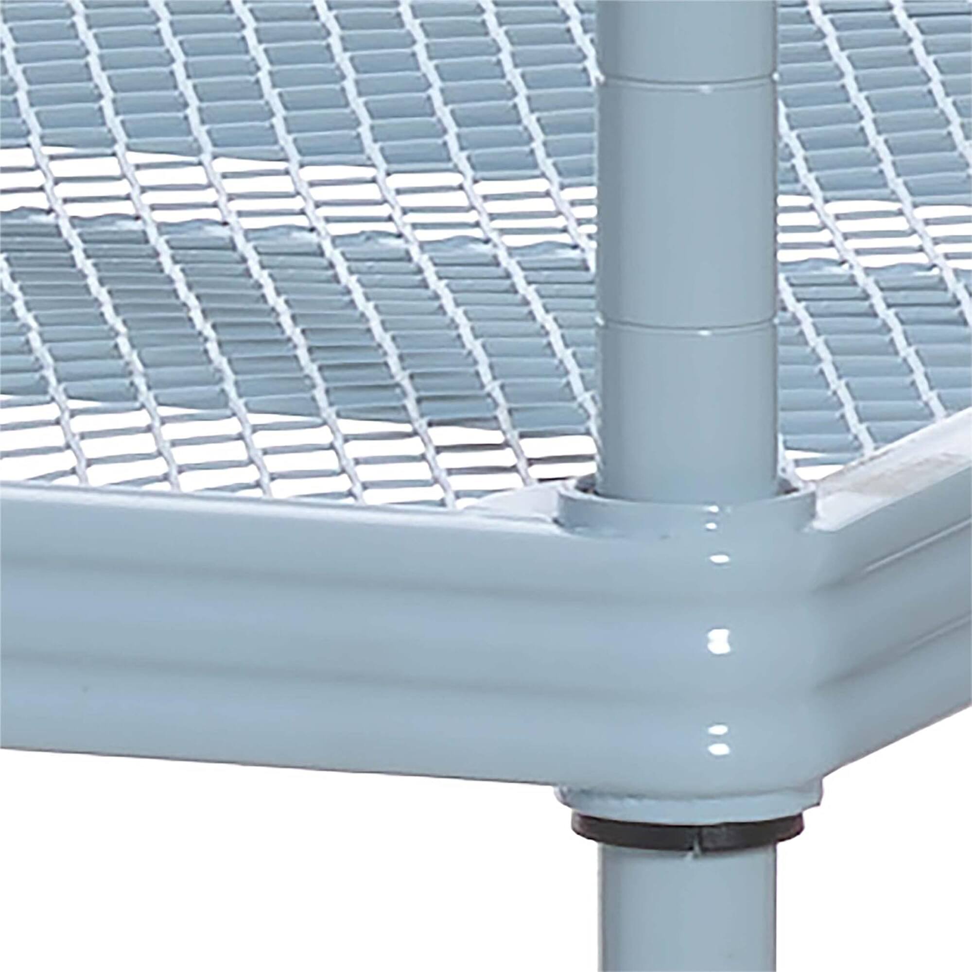 Alt View 4. Design Ideas - Design Ideas MeshWorks 3 Tier Full-Size Metal Storage Shelving Unit Rack, Blue - Sky Blue.