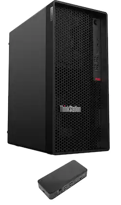 Lenovo - P360 Desktop (Intel i7-12700, 32GB DDR5, 2TB PCIe SSD, Intel UHD 770, WiFi 6E, Bluetooth 5.1, Win 11 Pro) - Black