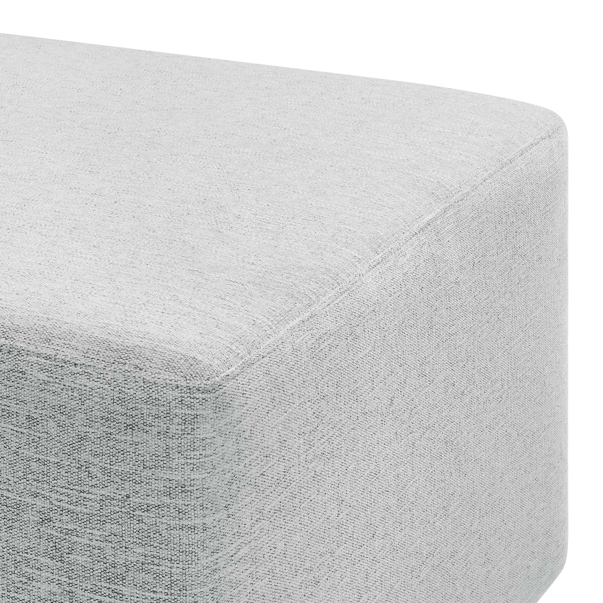 Alt View 5. Modway - Callum Large 28" Square Woven Heathered Fabric Upholstered Ottoman by Modway - Heathered Weave Light Gray.