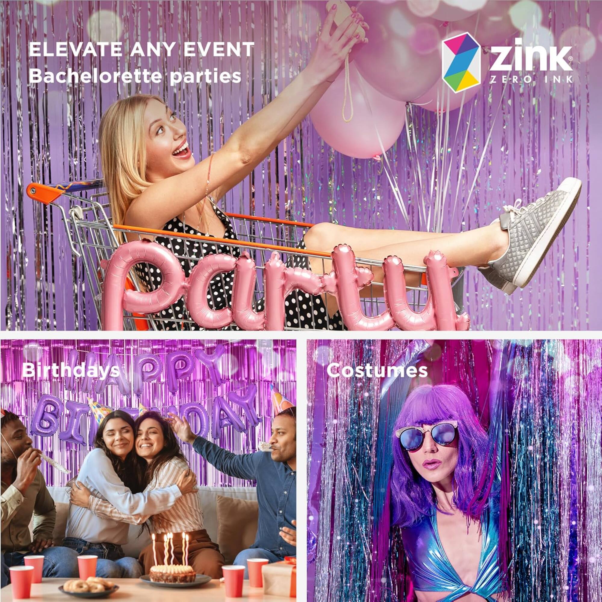 ELEVATE ANY EVENT  
Bachelorette parties  
Birthdays  
Costumes  

zink  
ZERO INK