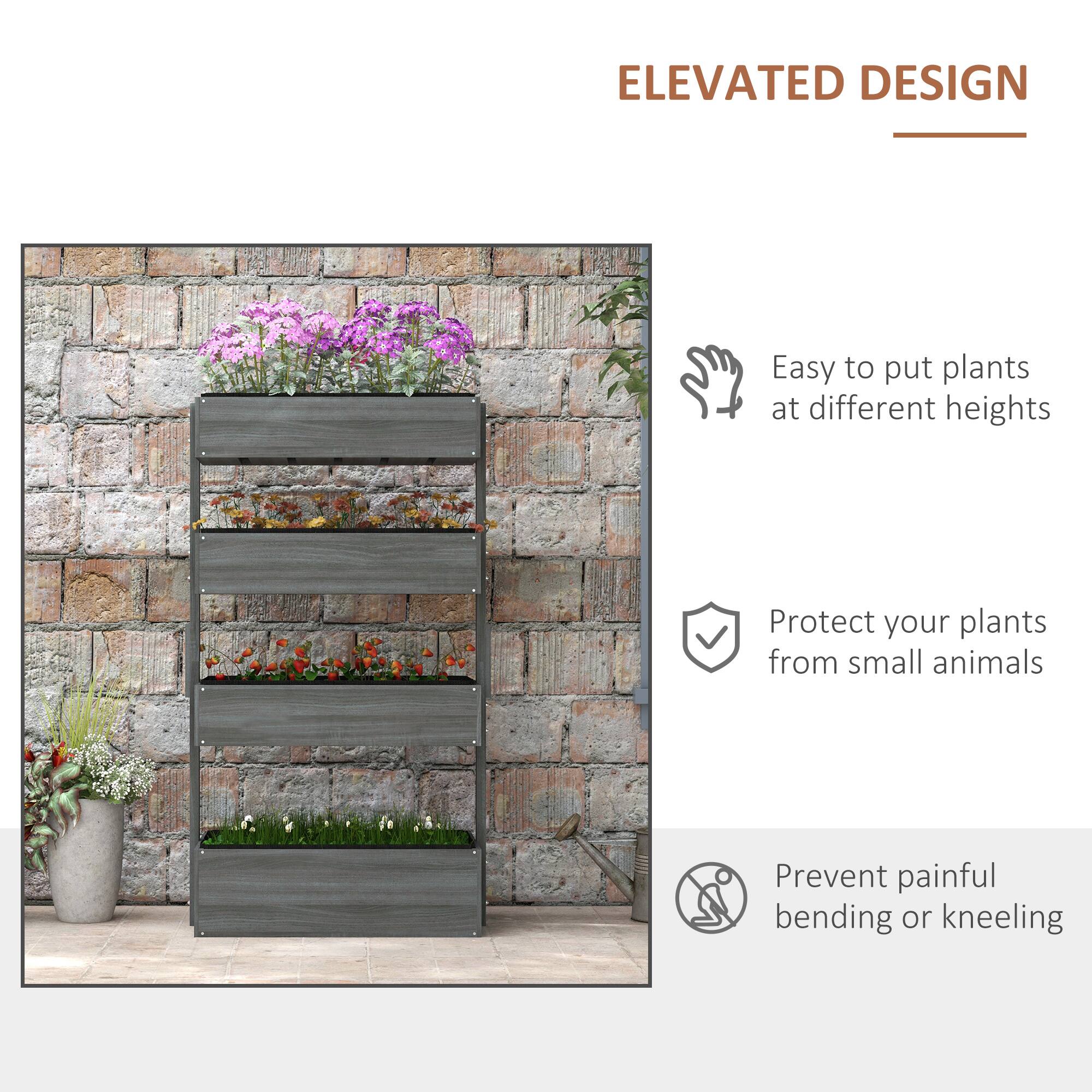 ELEVATED DESIGN

Easy to put plants at different heights

Protect your plants from small animals

Prevent painful bending or kneeling