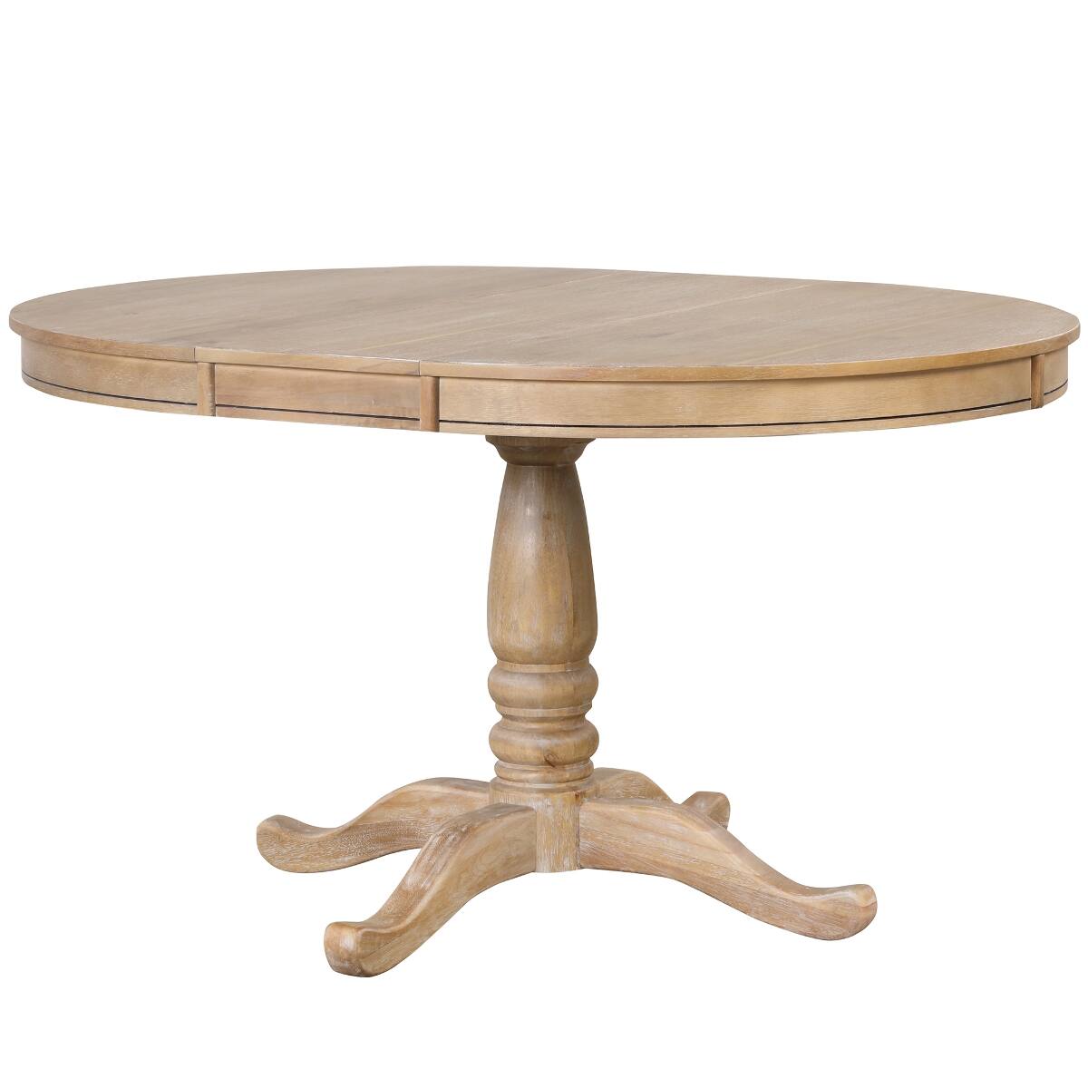 Back. Loheer - Loheer Round Dining Table, Natural Wood Finish, 42 Inch Modern Kitchen Table - Natural.
