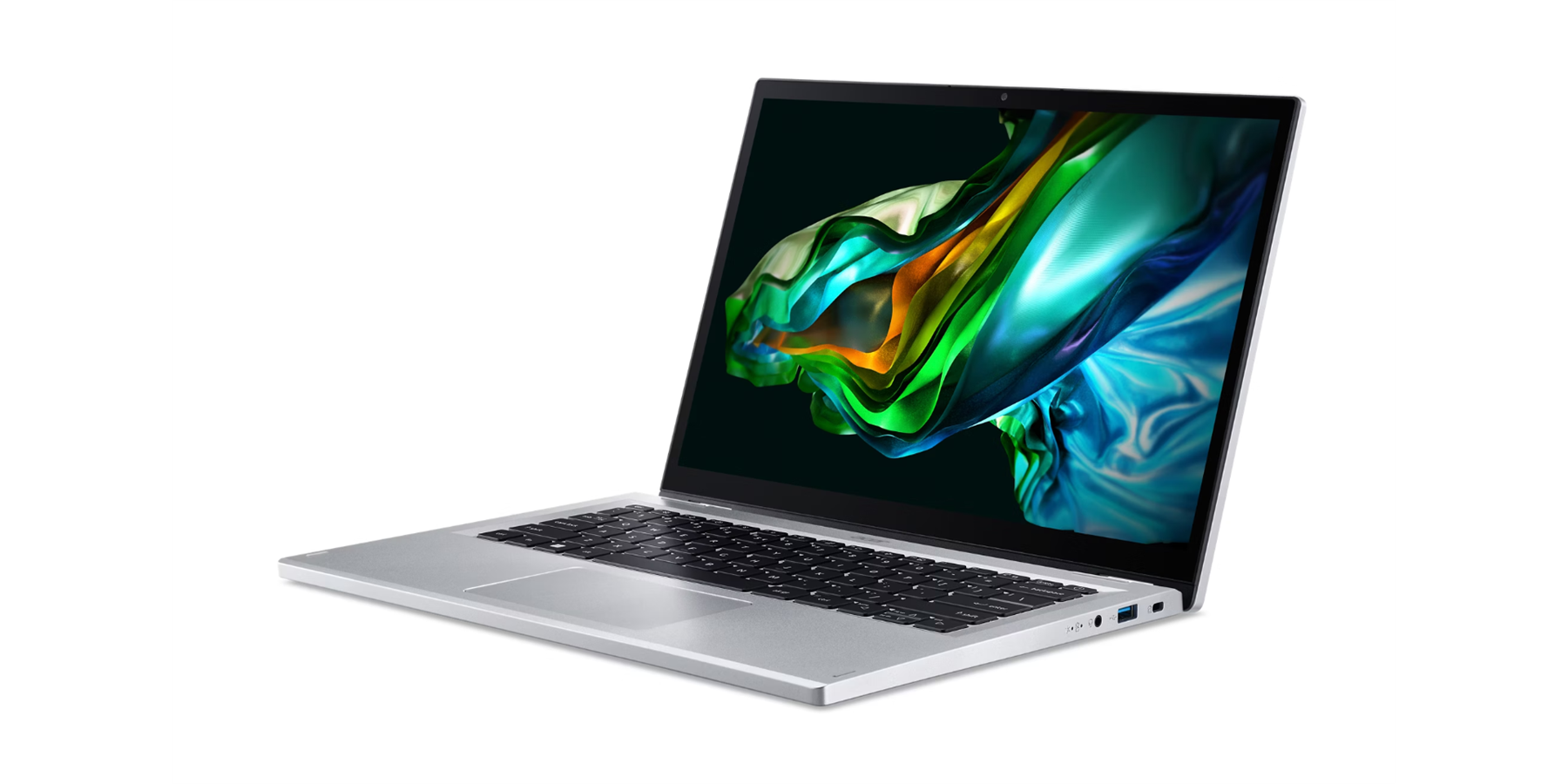 Angle. Acer - Aspire 3 - 14" Touchscreen Laptop Intel Core i3-N305 1.8GHz 8GB RAM 128GB SSD Windows 11 Home - Pure Silver.