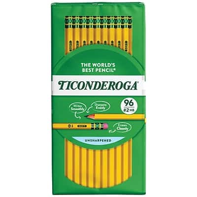 Ticonderoga - The World's Best Pencil Wooden Pencil, 2.2mm, #2 Soft Lead, 96/Pack (13872/13882) price history on PriceWatchPro