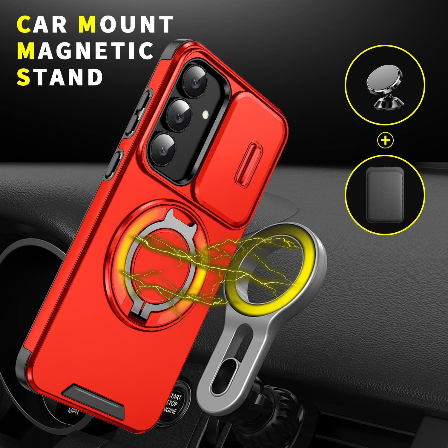 CAR MOUNT MAGNETIC STAND + MPH START STOP ENGINE