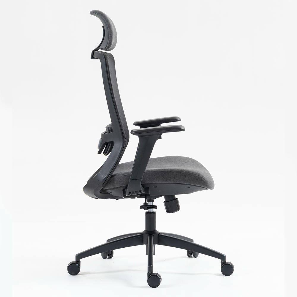 Angle. Kadyn - High Back Mesh Office Chair, Adjustable Lumbar Support, 360° Swivel, Ergonomic Desk Chair, Black - Black.