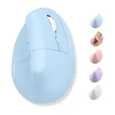 Front. X9 - X9 Performance Wireless Vertical Ergonomic Mouse - (BT + 2.4Ghz) - Click in Comfort - Up to 4000 DPI - Blue - Blue.