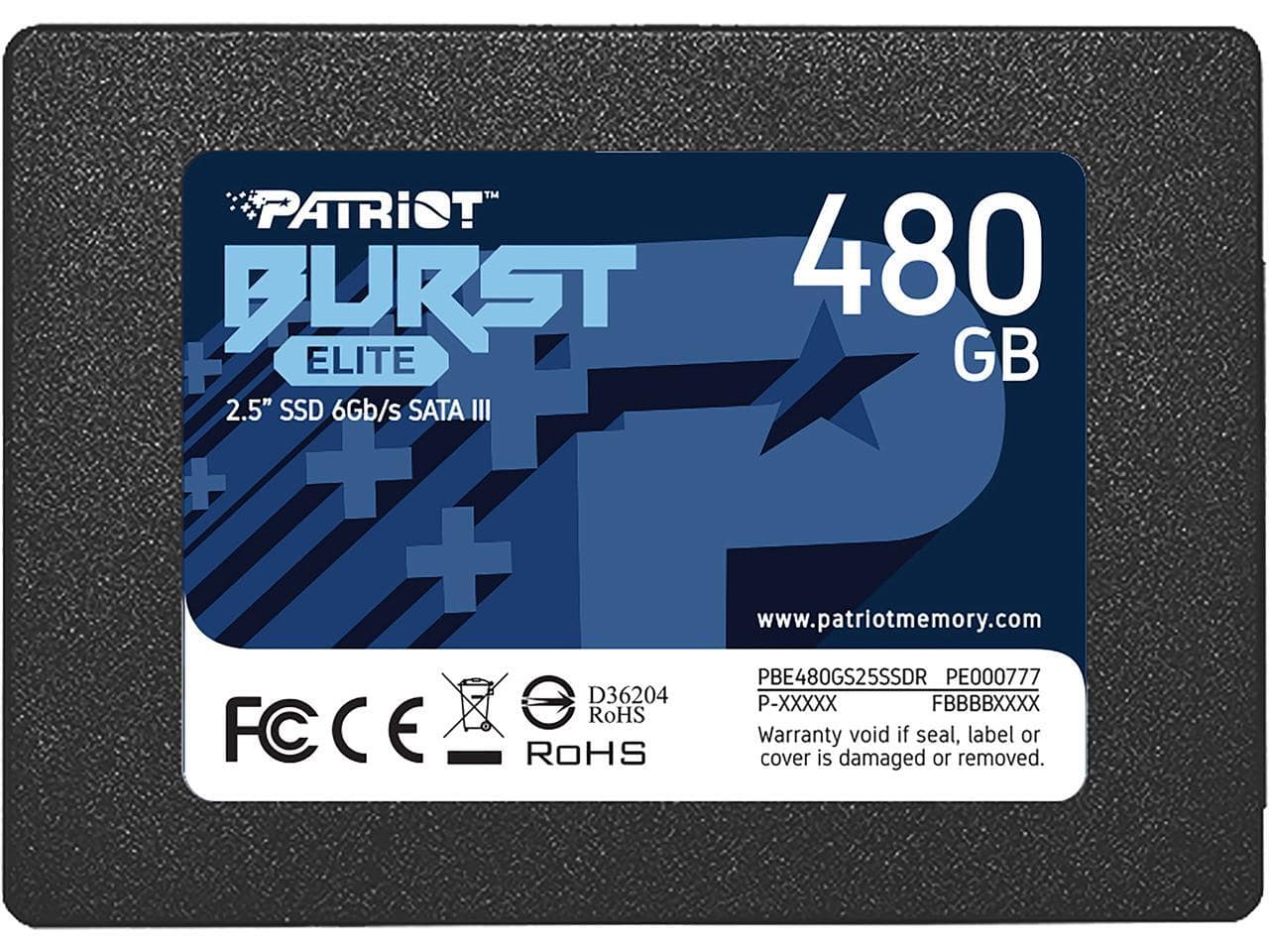 Patriot - Burst Elite 2.5" 480GB SATA III TLC Internal Solid State Drive (SSD) PBE480GS25SSDR