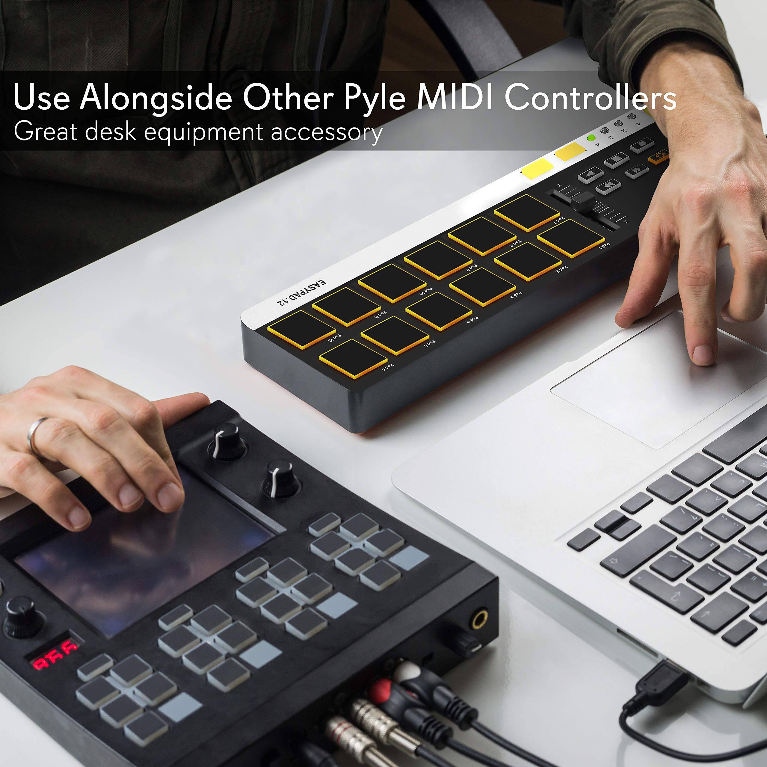 Use Alongside Other Pyle MIDI Controllers  
Great desk equipment accessory