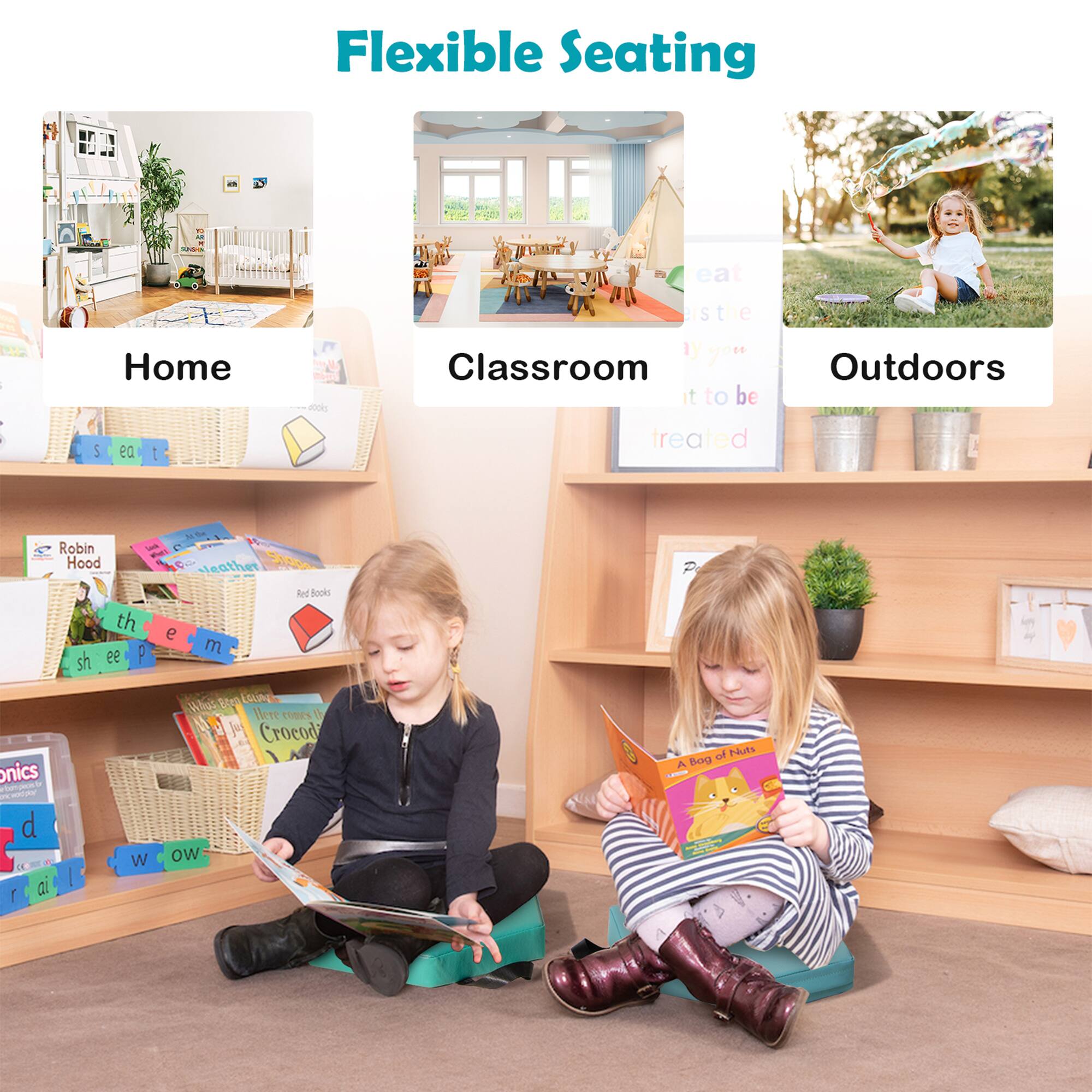 Flexible Seating

Home  
Classroom  
Outdoors

eat is the way you make it to be treated

Robin Hood  
the sheep  
Red Books  
Crocodile  
phonics  
wow  
air