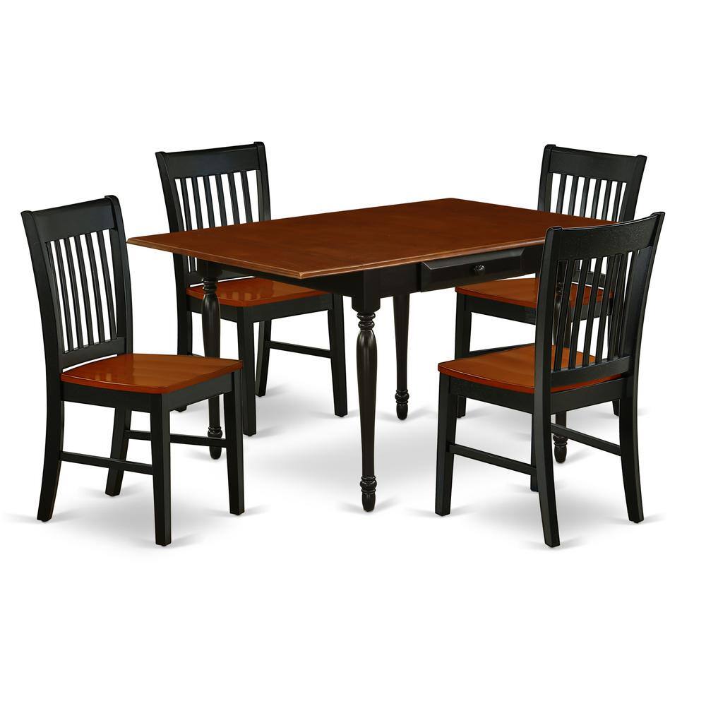 Left. East West Furniture - Dining Room Set Black & Cherry - Brown.