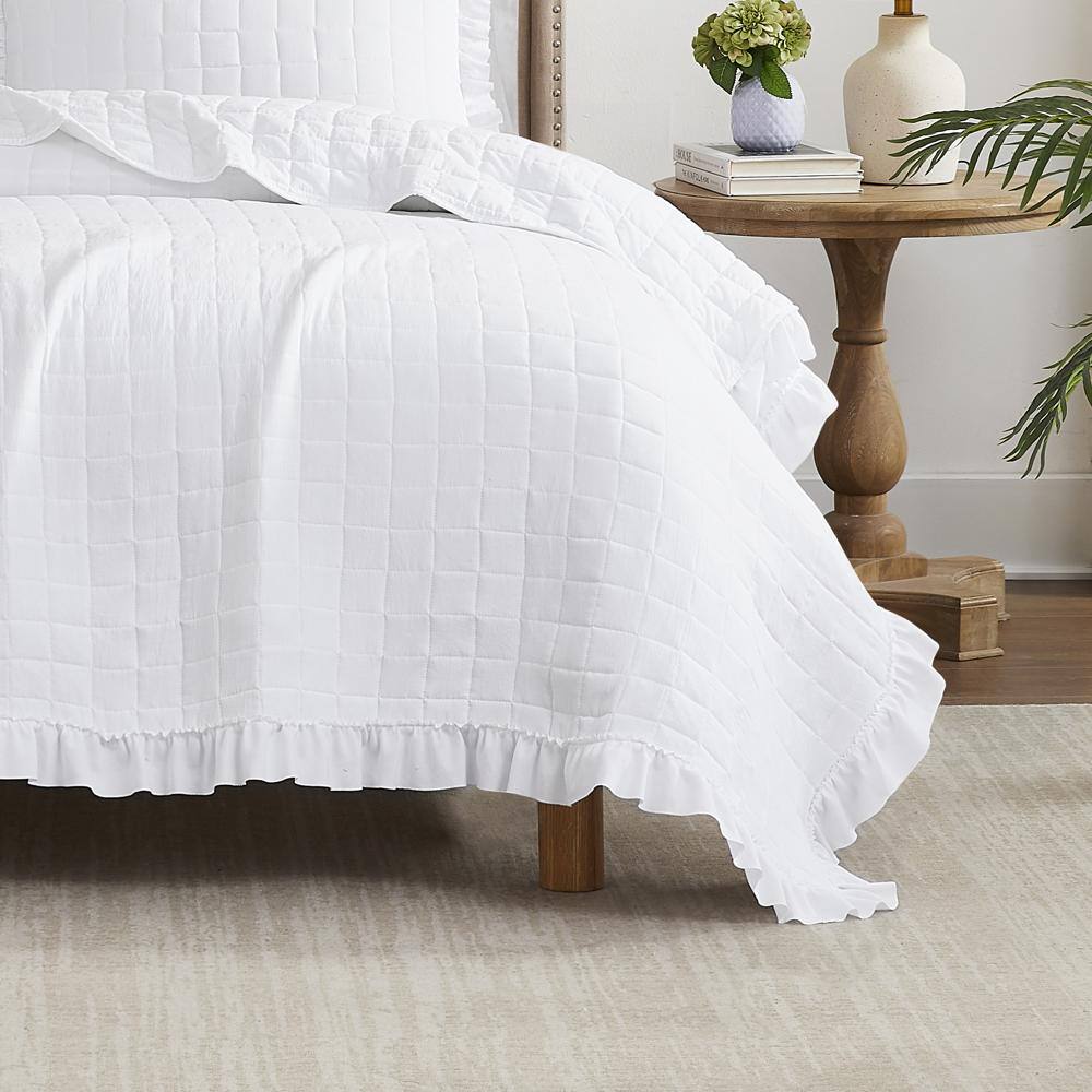 Alt View 2. RT Designers Collection - RT Designers Collection Belina 3 Pieces Washed Stitched Lightweight Quilts Set Queen Size For Bedding Beige - Beige.