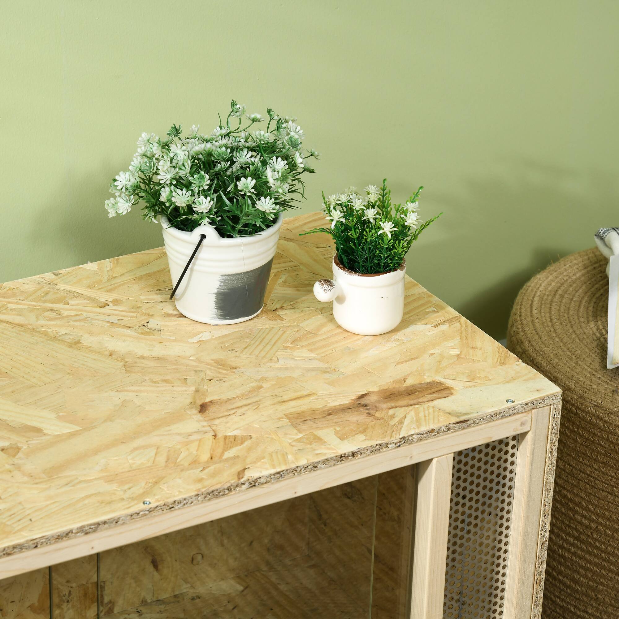 Alt View 4. Pawhut - 31.5" x 15.7" x 15.7" Reptile Terrarium Tank, 33.8 Gallon with Sliding Door, for Chameleon, Lizard, Snake, Frog, Turtle.