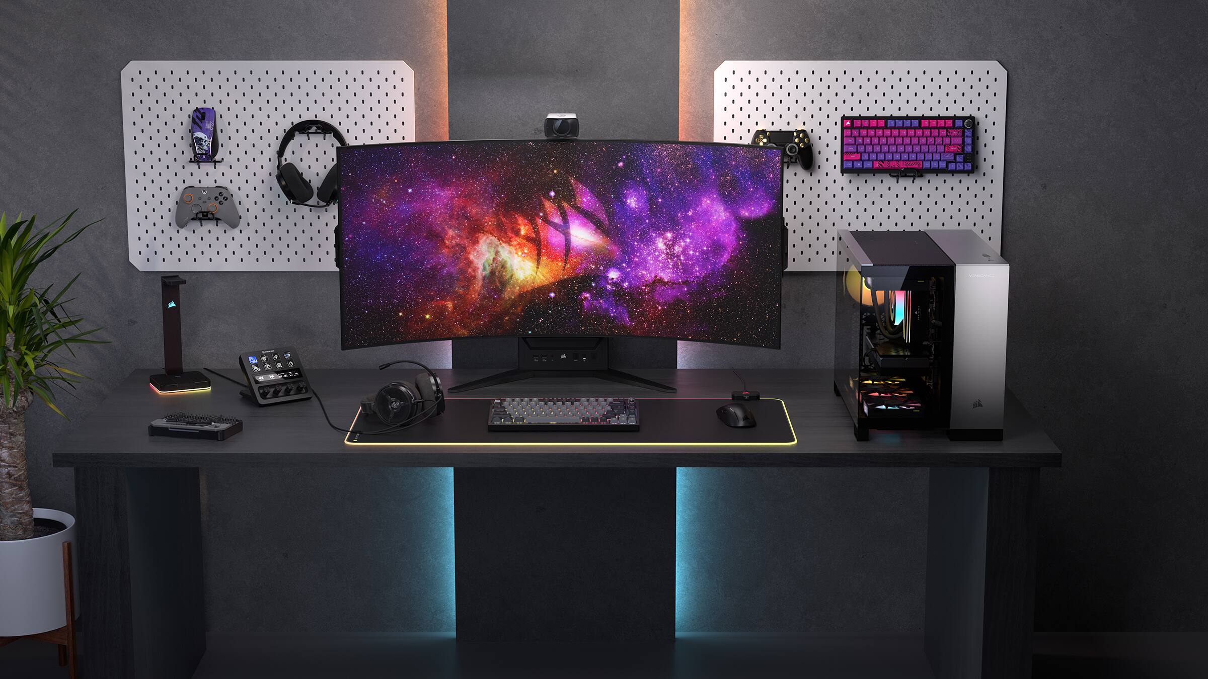 Back. CORSAIR - VENGEANCE i5200 Series Gaming PC - Liquid Cooled Ultra 7 270K Plus - NVIDIA GeForce RTX 5070 - 32GB DDR5 - 2TB SSD - Silver.