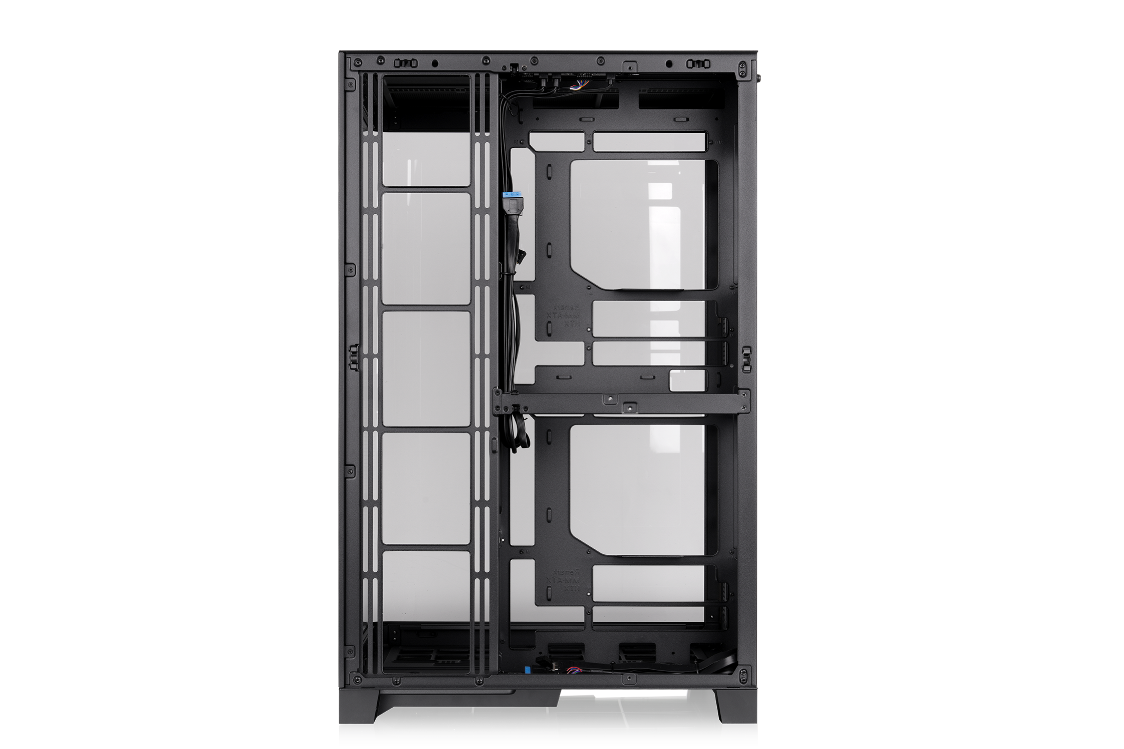 Back. Thermaltake - CAPO X, Dual System Chassis, mATX/mITX, Curved TG - Black.