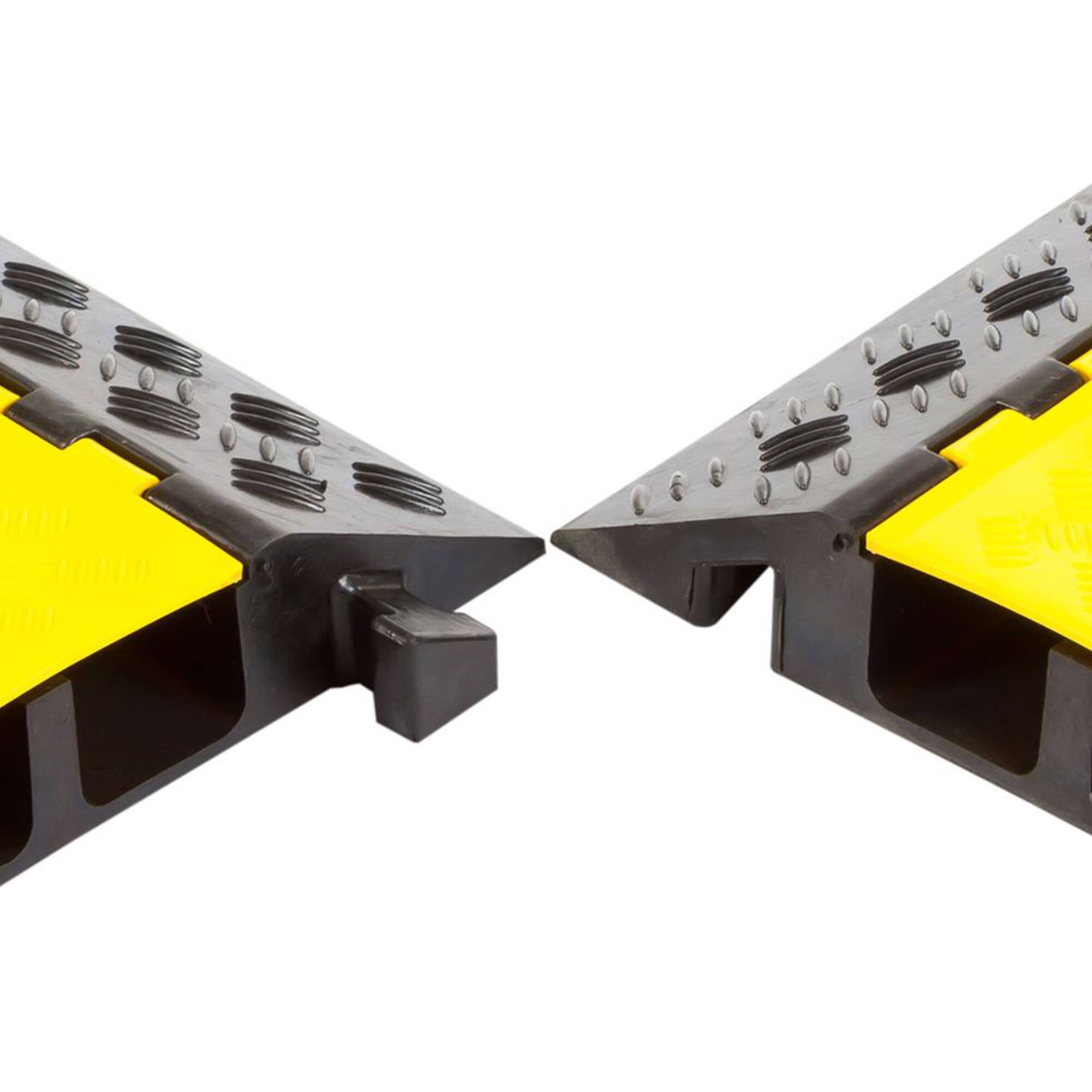 Alt View 5. Guardian - Guardian 2 Channel Cable Protector Ramp, Floor Cover for Cars,Trucks, Black - Black, Yellow.