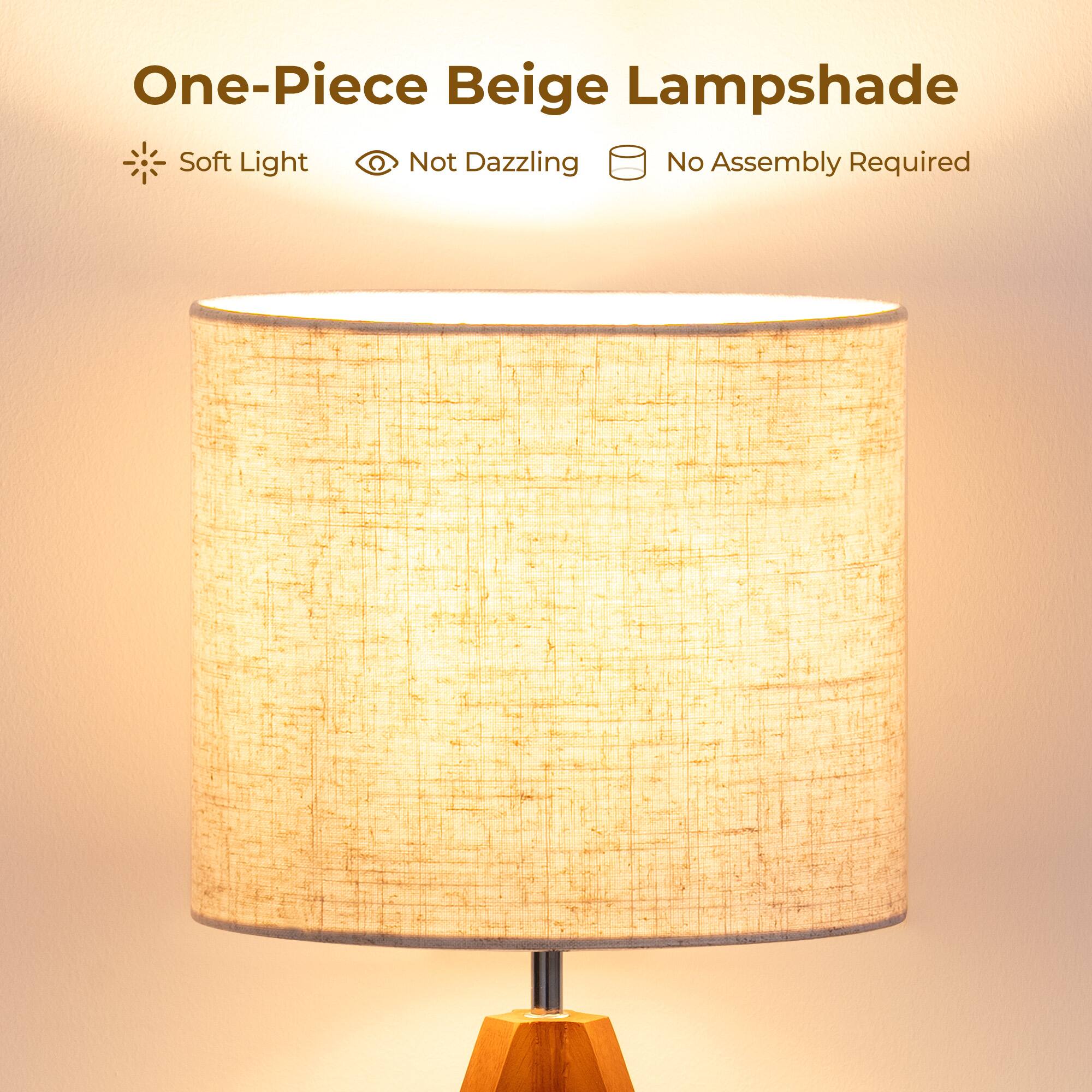 EDISHINE Small Tripod Table Lamp Bedside Nightstand Lamp 14.2 Inch ...