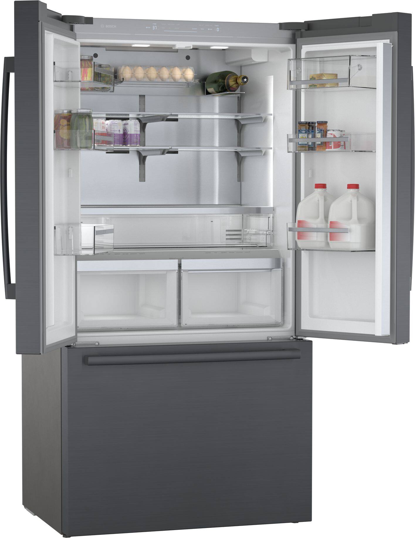 Alt View 13. Bosch - 800 Series 36 in. Wide 21 Cu. Ft. French Door Counter-Depth Smart Refrigerator - Black Stainless Steel.