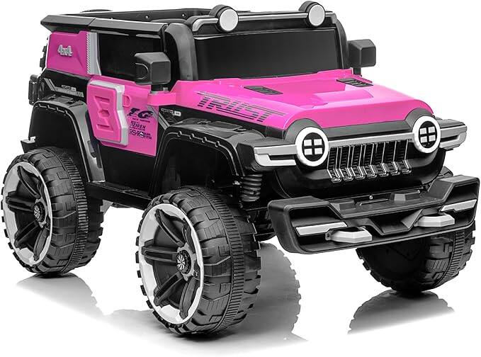 GARVEE - 12V 4WD Kids Ride-On Truck w/ Remote, 2-Seater, 25W Dual Motor, Spring Suspension & Spare Tire - Pink price history on PriceWatchPro