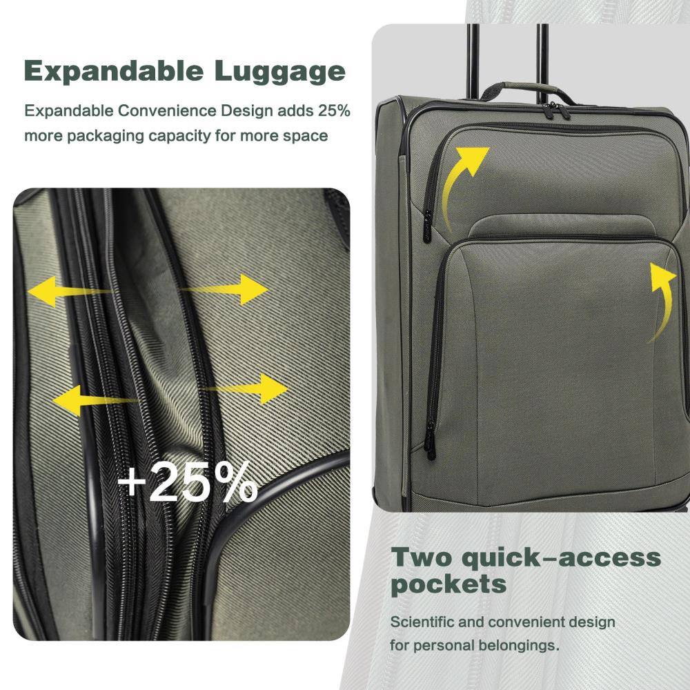 Expandable Luggage

Expandable Convenience Design adds 25% more packaging capacity for more space

+25%

Two quick-access pockets

Scientific and convenient design for personal belongings.