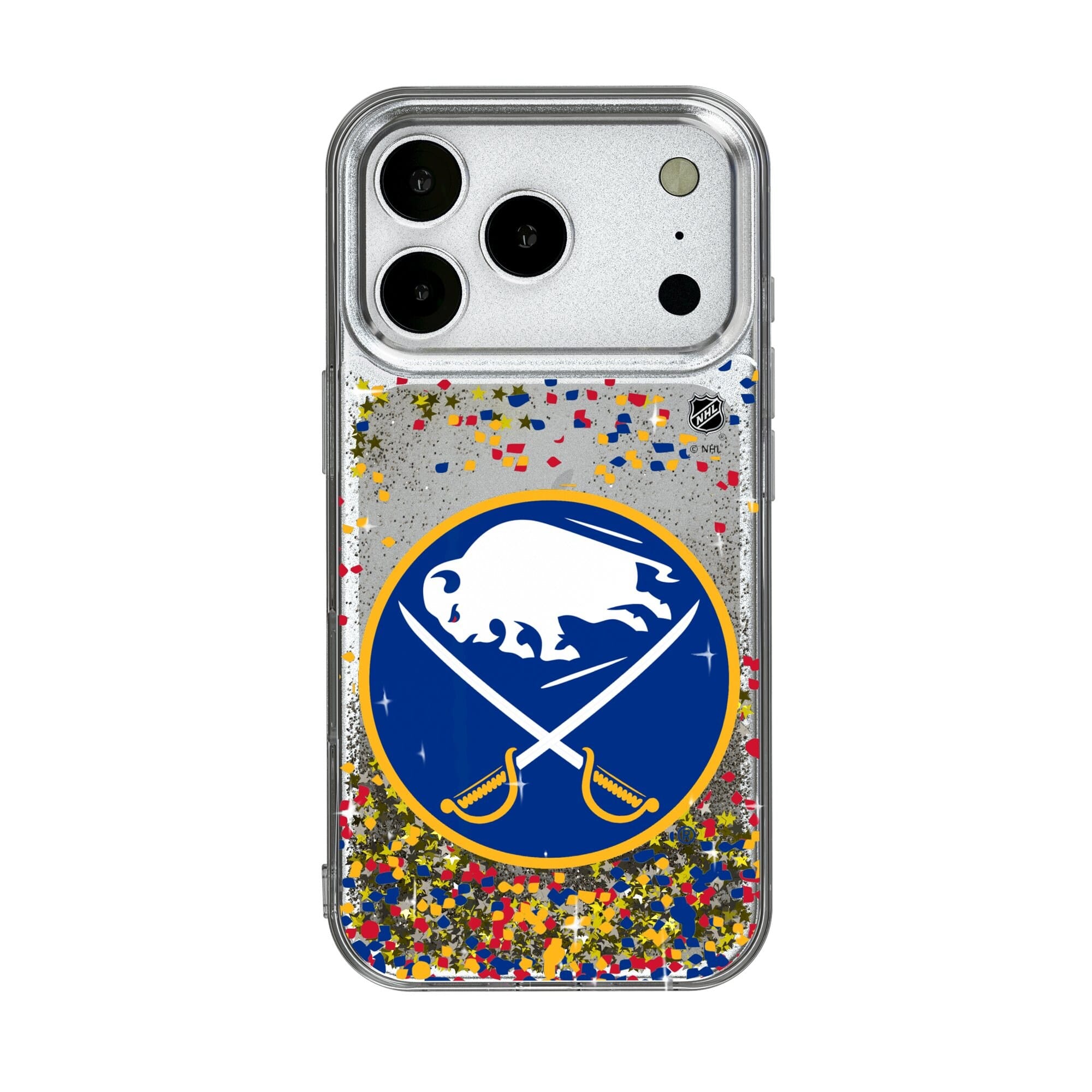 Keyscaper - NHL - Buffalo Sabres iPhone Confetti Glitter Case - 16 - Multicolor