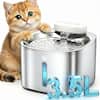 Front. Oneisall - 3.5L 118oz Cordless Automatic Pet Water Fountain For Dog Cat Quiet with Motion Sensor BPA Free 3 Filters - Stainless Steel.