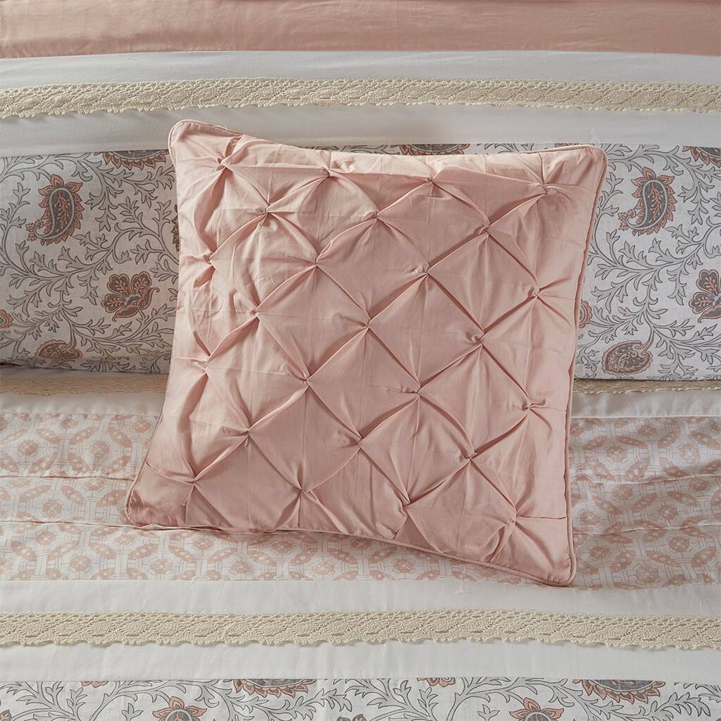 Alt View 2. Gracie Mills - Gracie Mills Singleton 9-Piece Cotton Percale Comforter Set with Paisley Print - Blush.