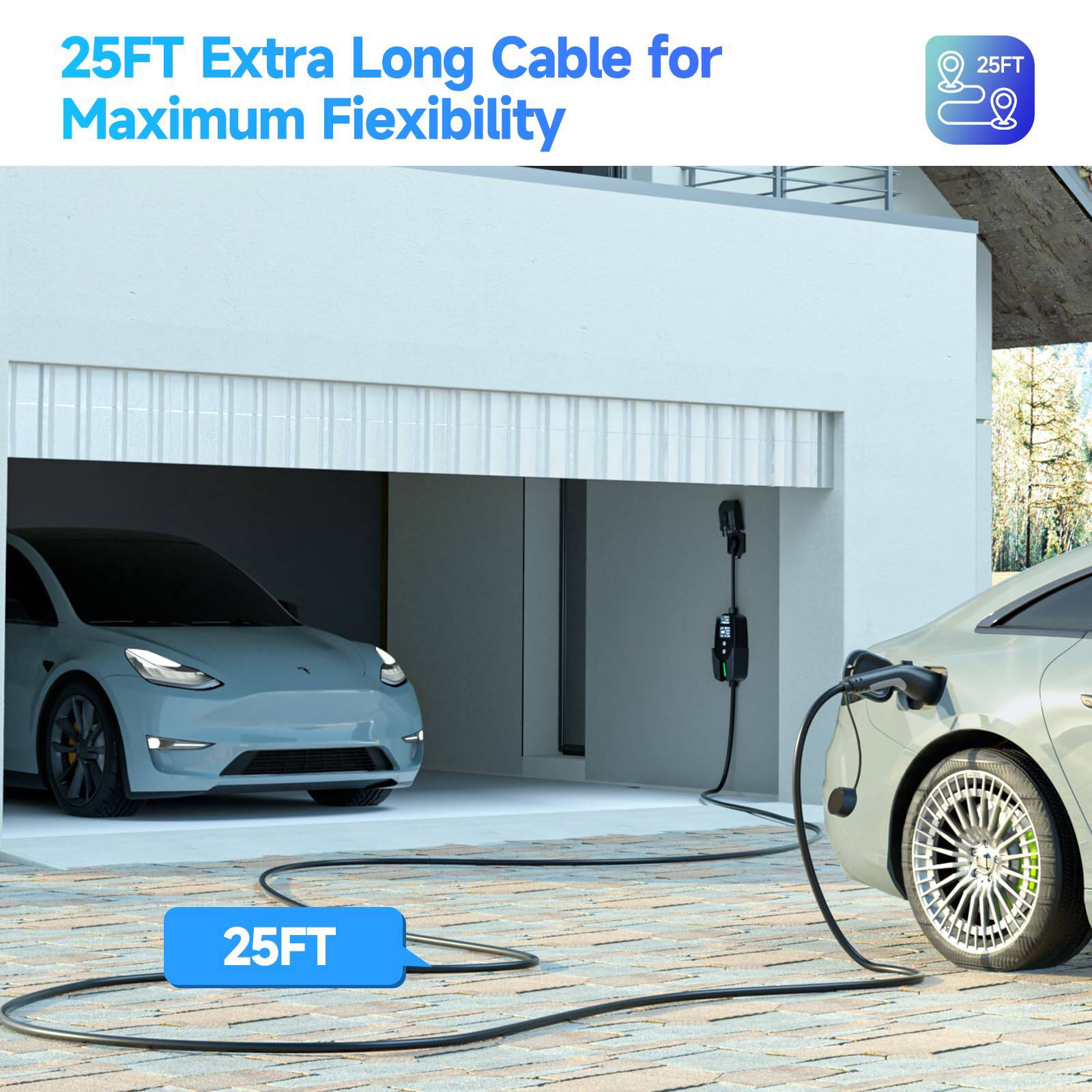 25FT Extra Long Cable for Maximum Flexibility

25FT