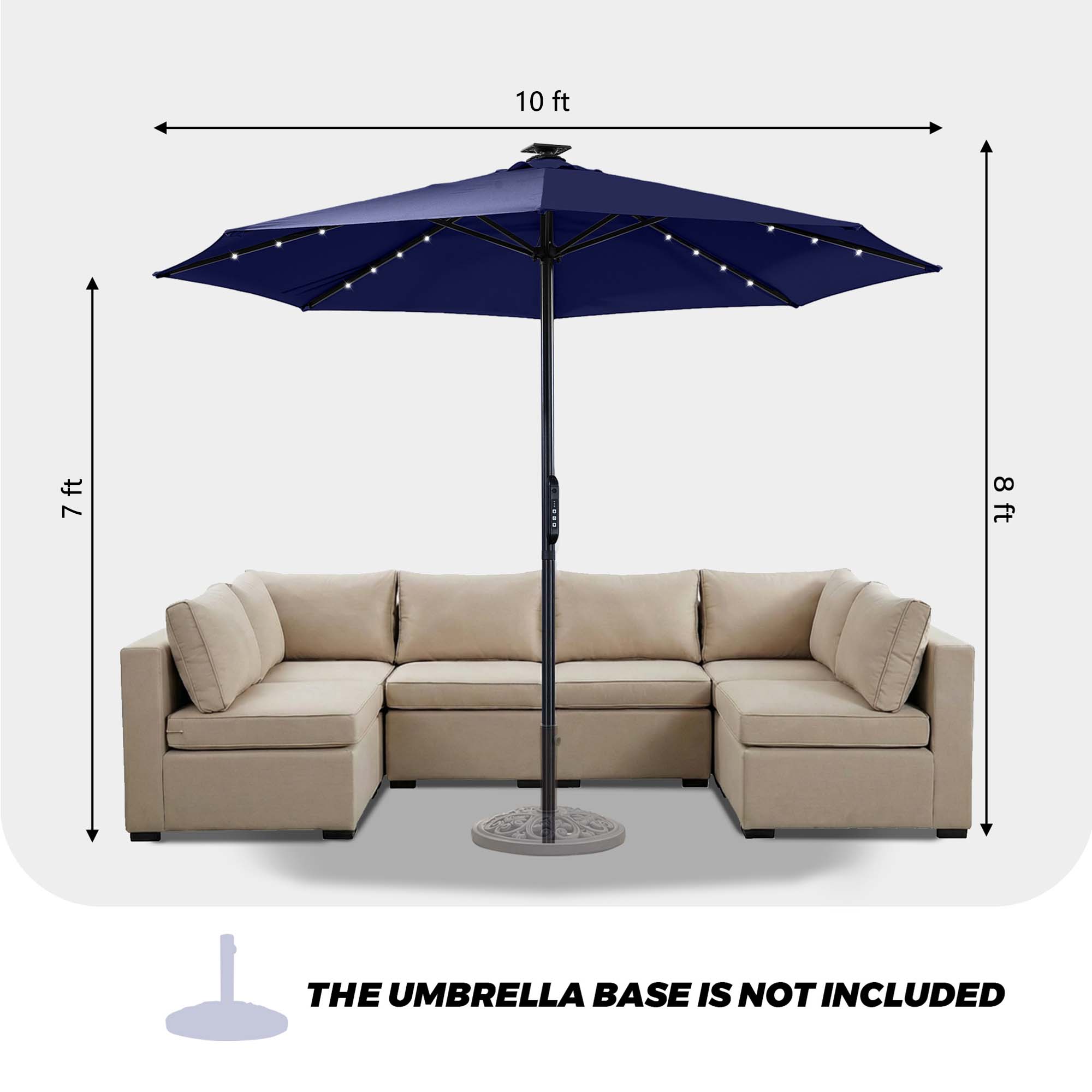 10 ft  
7 ft  
8 ft  
THE UMBRELLA BASE IS NOT INCLUDED