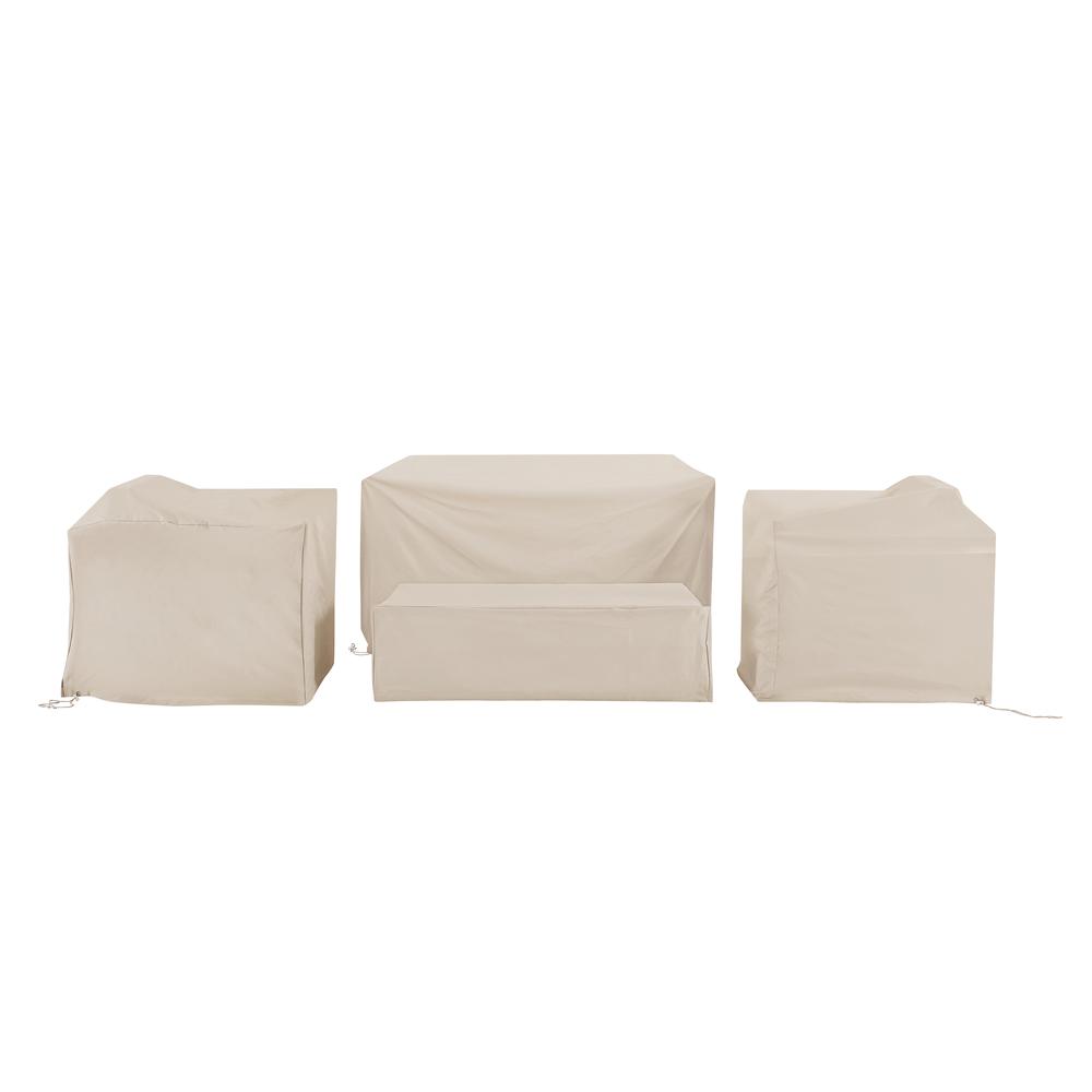 Left. Crosley Furniture - 4Pc Outdoor Furniture Cover Set - Loveseat - Tan.