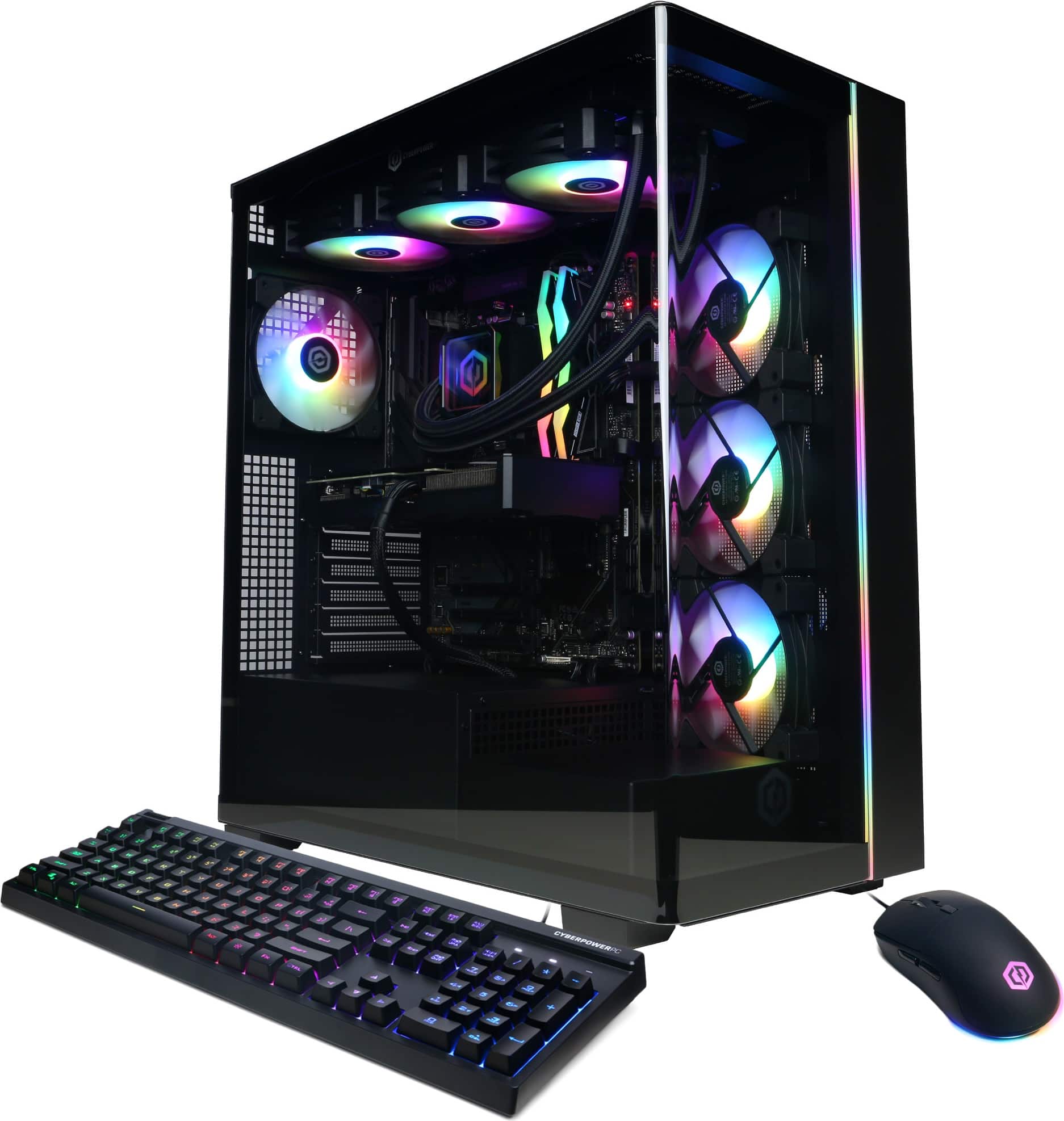 CyberPowerPC - Gaming Desktop - AMD Ryzen 9 9900X - NVIDIA GeForce RTX 5060 Ti 16GB - 32GB DDR5 - 2TB PCIe 4.0 SSD - Black - Front_Zoom