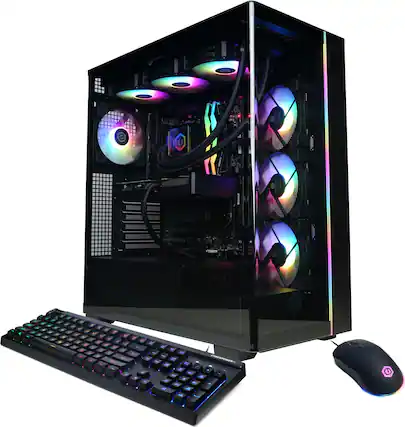 CyberPowerPC - Gaming Desktop - AMD Ryzen 9 9900X - NVIDIA GeForce RTX 5060 Ti 16GB - 32GB DDR5 - 2TB PCIe 4.0 SSD - Black