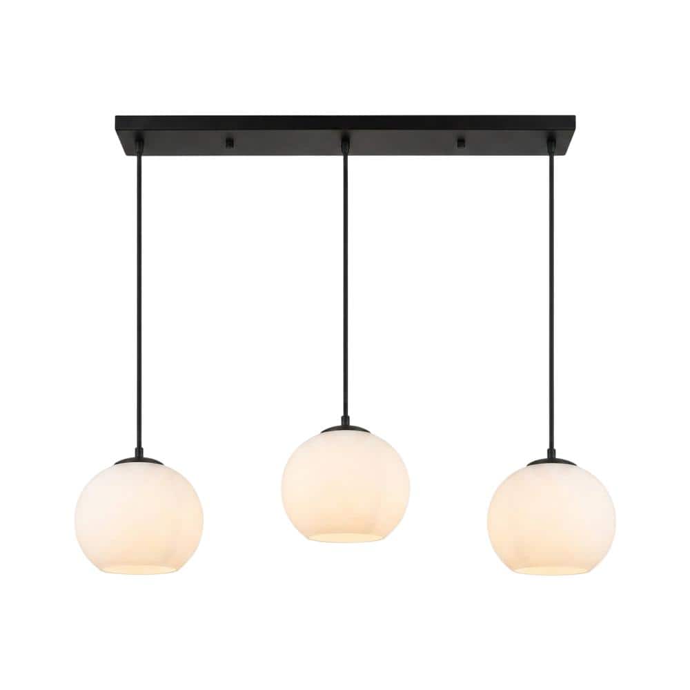 Living District - Baxter 3 Lights Black Pendant With Frosted White Glass - Black And Frosted White price history on PriceWatchPro