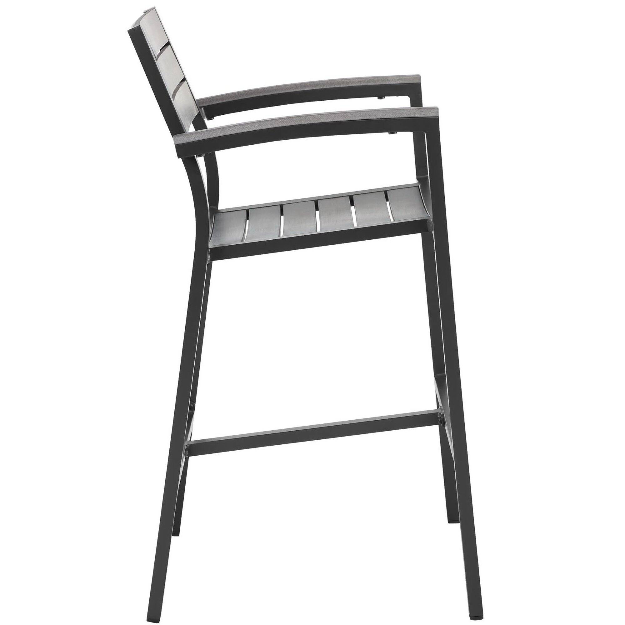 Angle. Modway - Maine Outdoor Patio Bar Stool by Modway - Brown Gray.