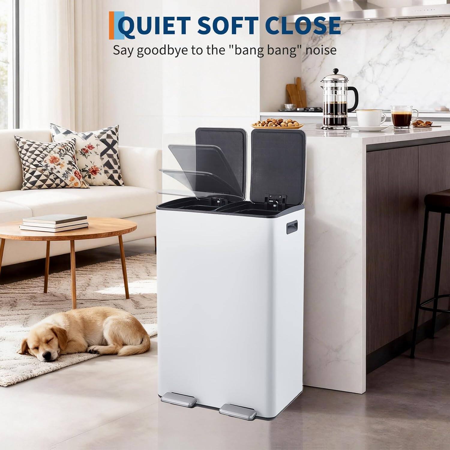 QUIET SOFT CLOSE  
Say goodbye to the "bang bang" noise