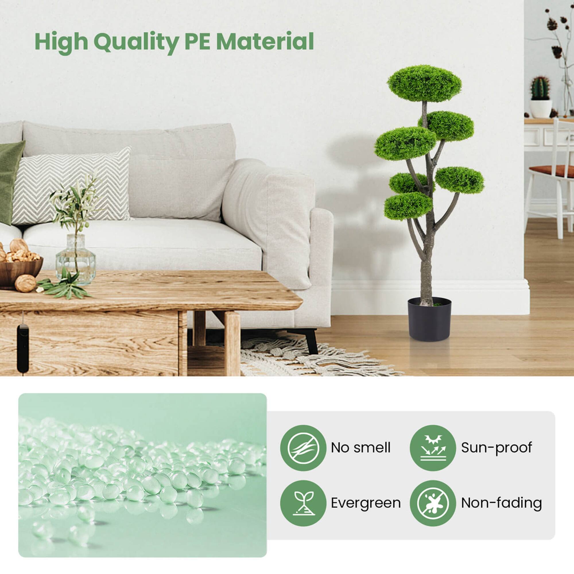 High Quality PE Material

- No smell
- Sun-proof
- Evergreen
- Non-fading