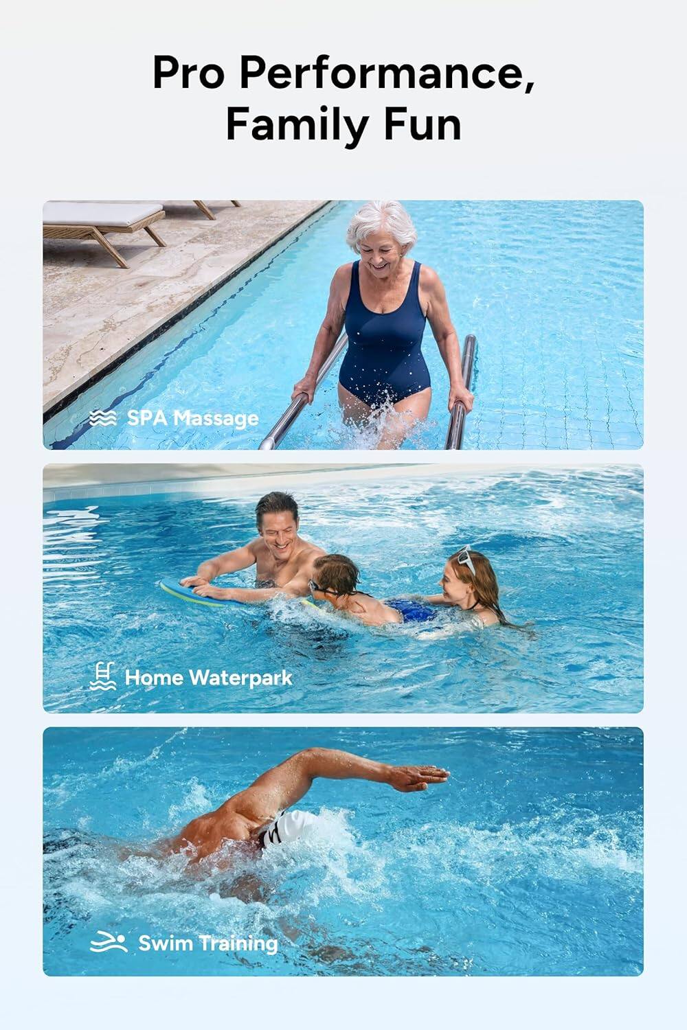 Pro Performance, Family Fun

SPA Massage

Home Waterpark

Swim Training